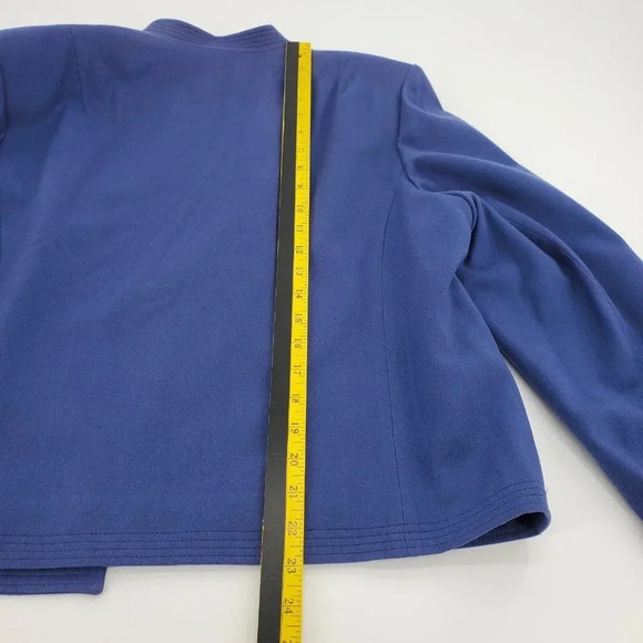 Vintage Pendleton Wool Blazer Size 40 M/L Blue Purple Short Jacket No Button - Picture 7 of 9